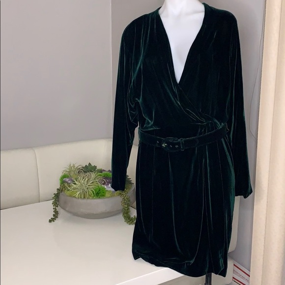 ralph lauren green velvet dress
